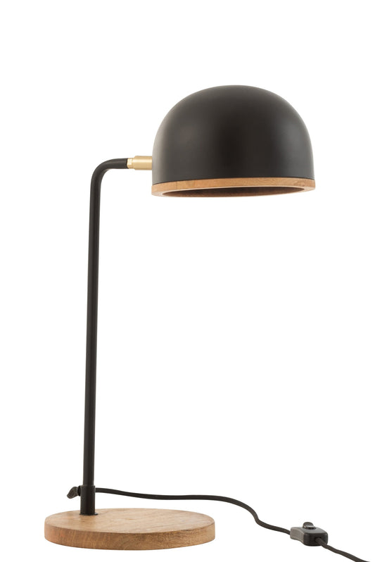 Table lamp Evy iron/wood black/natural