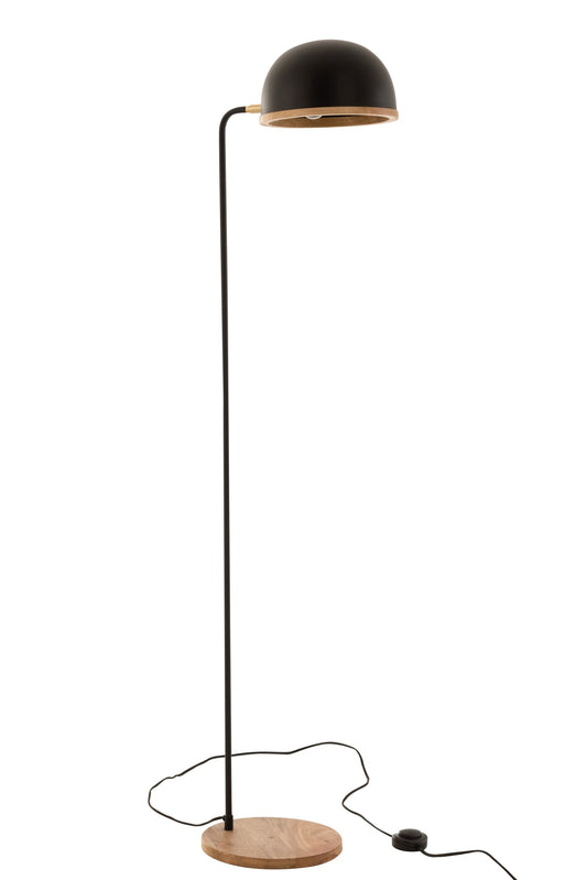 Staande lamp Evy ijzer/hout zwart/naturel