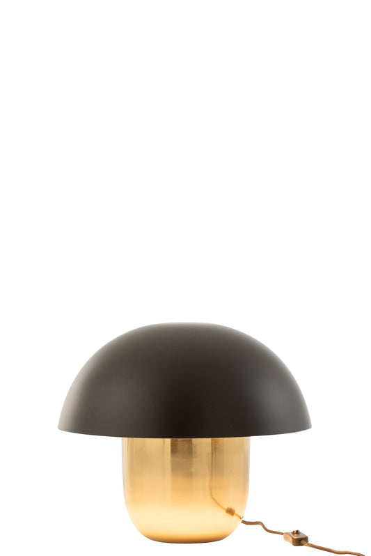 Lamp paddenstoel ijzer zwart/goud klein