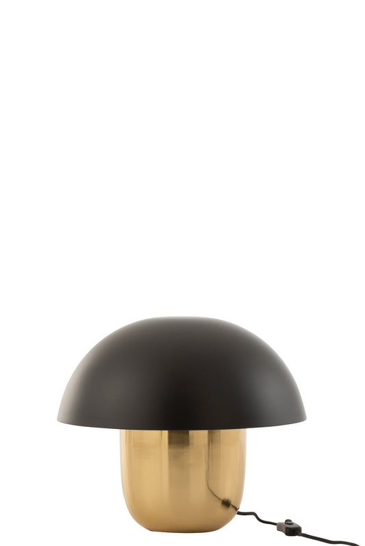 Lamp paddenstoel ijzer zwart/goud klein