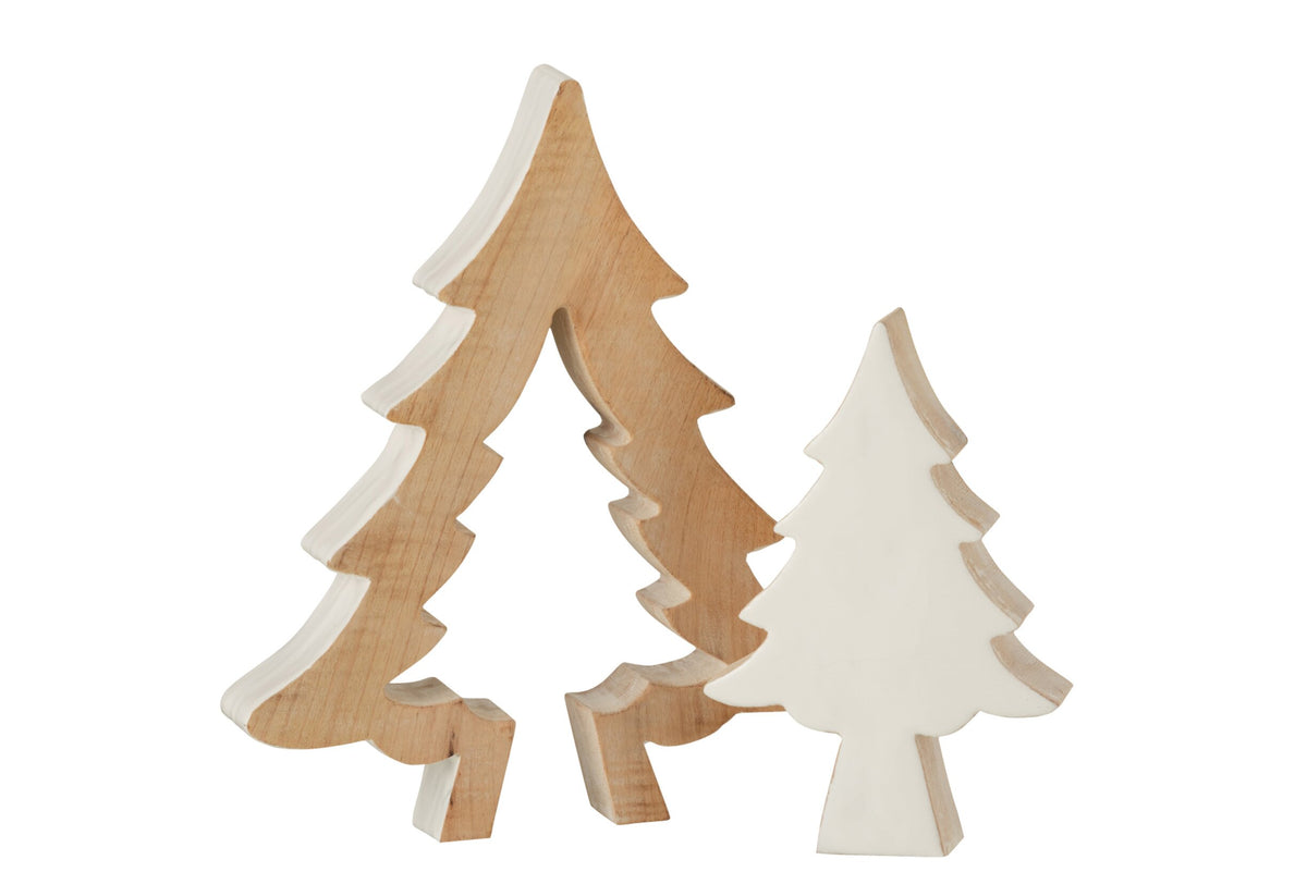 Christmas Tree Puzzle Mango Wood White/White Wash Large