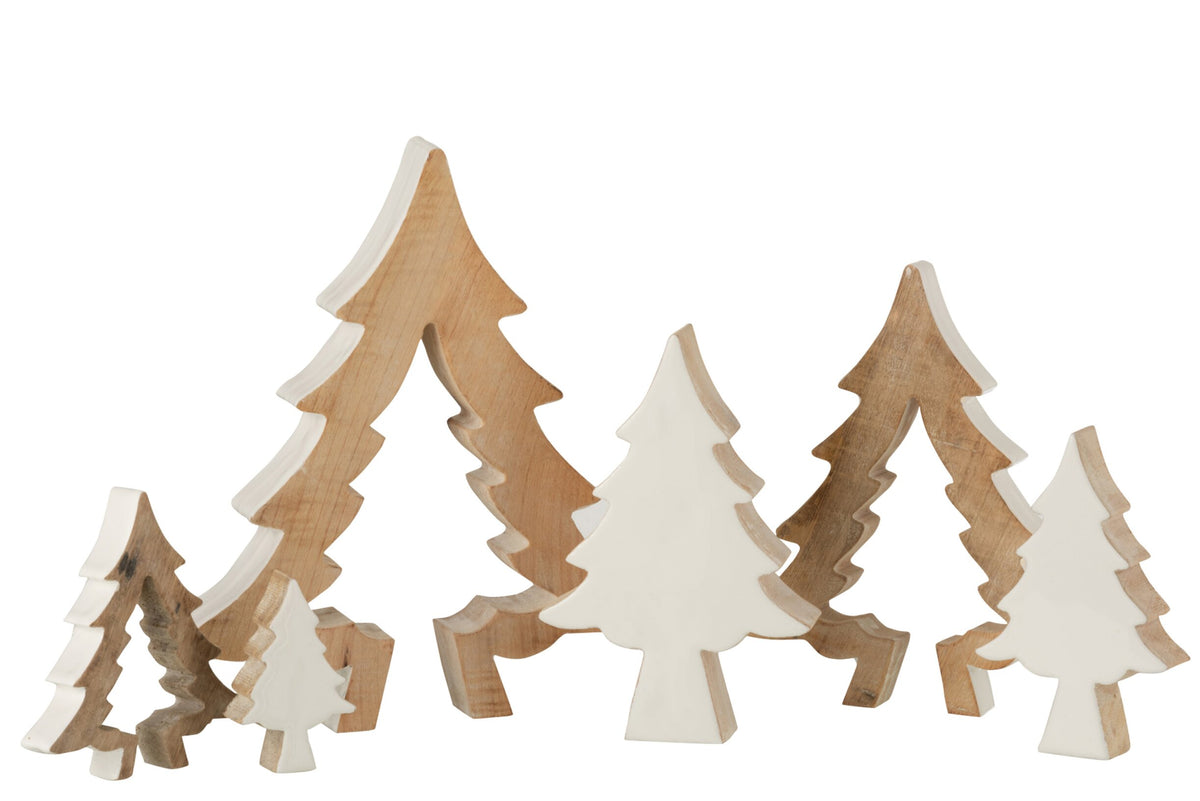 Christmas Tree Puzzle Mango Wood White/White Wash Large