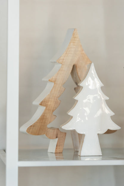 Christmas Tree Puzzle Mango Wood White/White Wash Large