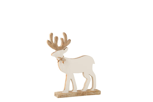 Reindeer On Foot Mango Wood White/White Wash Medium