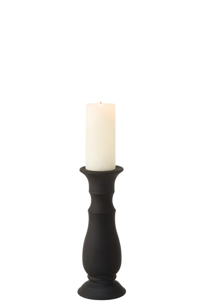Kandelaar Glas Mat Zwart Small