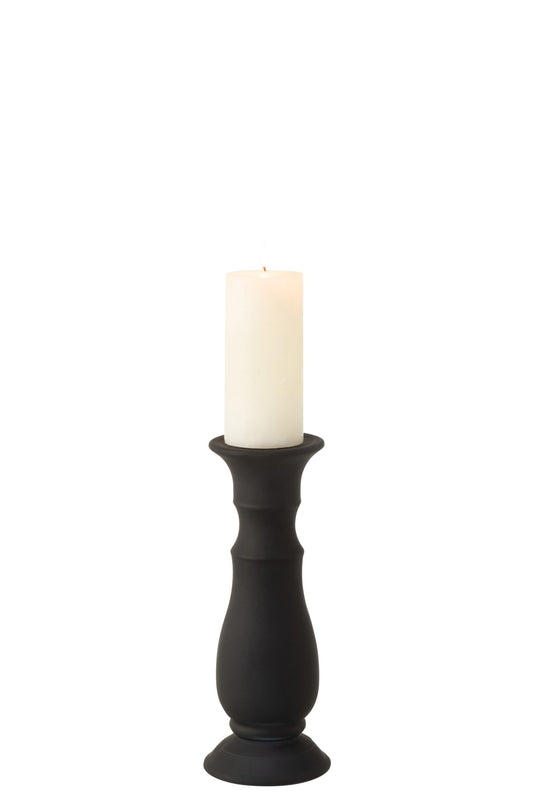 Kandelaar Glas Mat Zwart Small