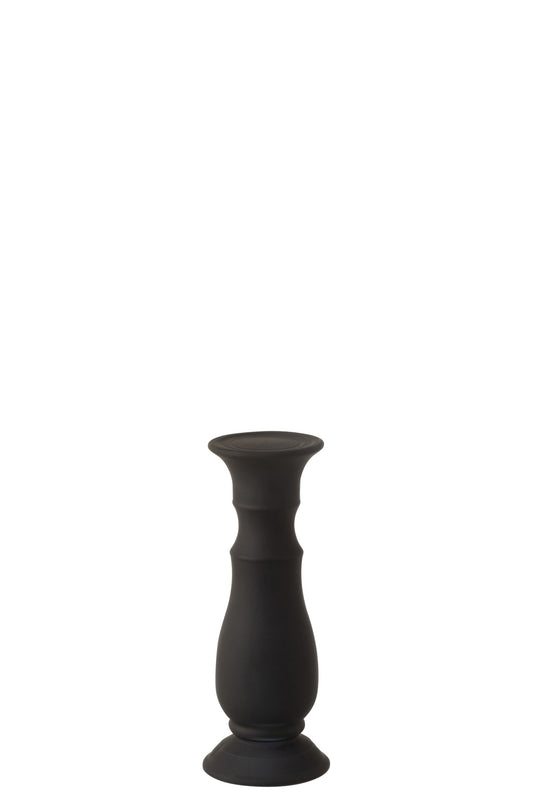 Kandelaar Glas Mat Zwart Small