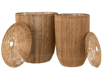 Set 2 manden Dantya lang jute naturel