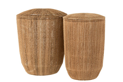 Set 2 manden Dantya lang jute naturel