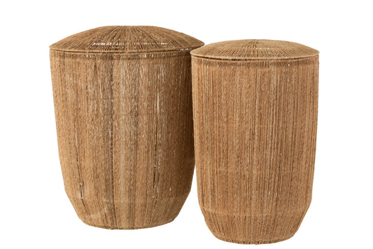 Set 2 manden Dantya lang jute naturel