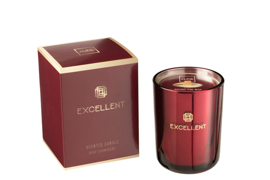 Geurkaars Excellent Rose Champagne Wijnrood Small-50u