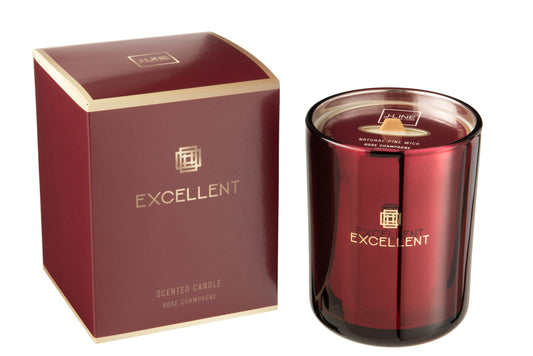 Geurkaars Excellent Rose Champagne Wijnrood Medium-80u