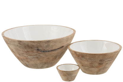 Grand bol en bois de manguier blanc
