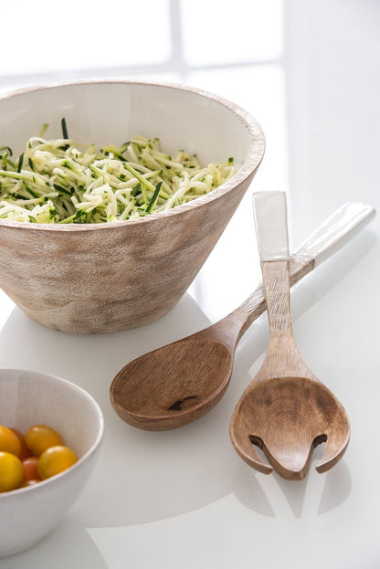 Grand bol en bois de manguier blanc