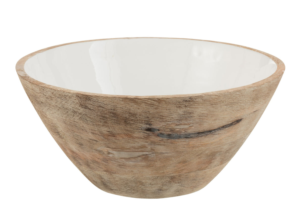 Grand bol en bois de manguier blanc