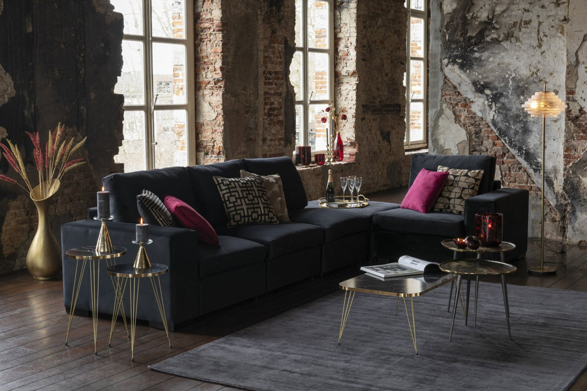 Ottoman Velvet Black
