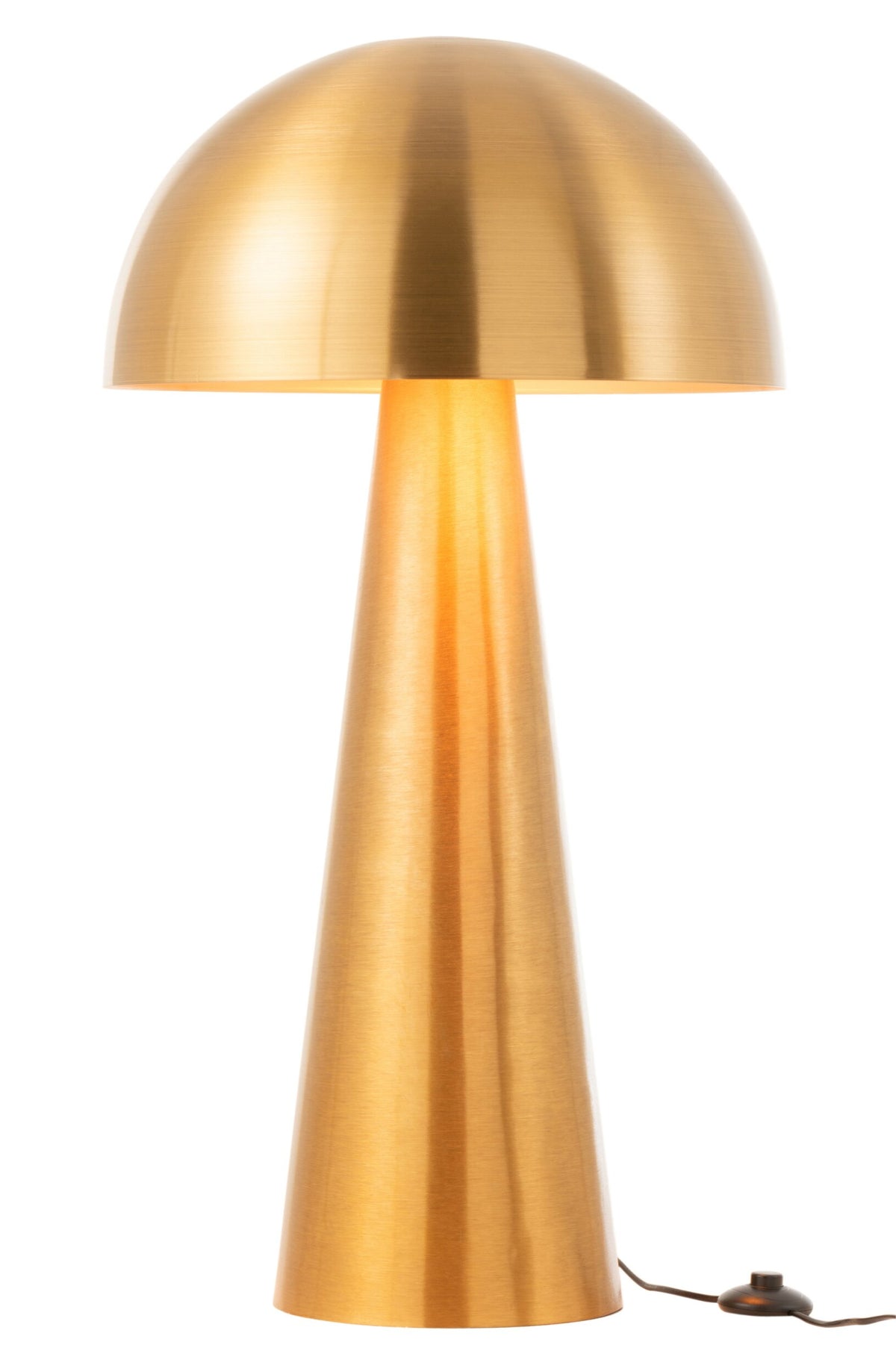 Lamp paddenstoel metaal mat goud extra groot
