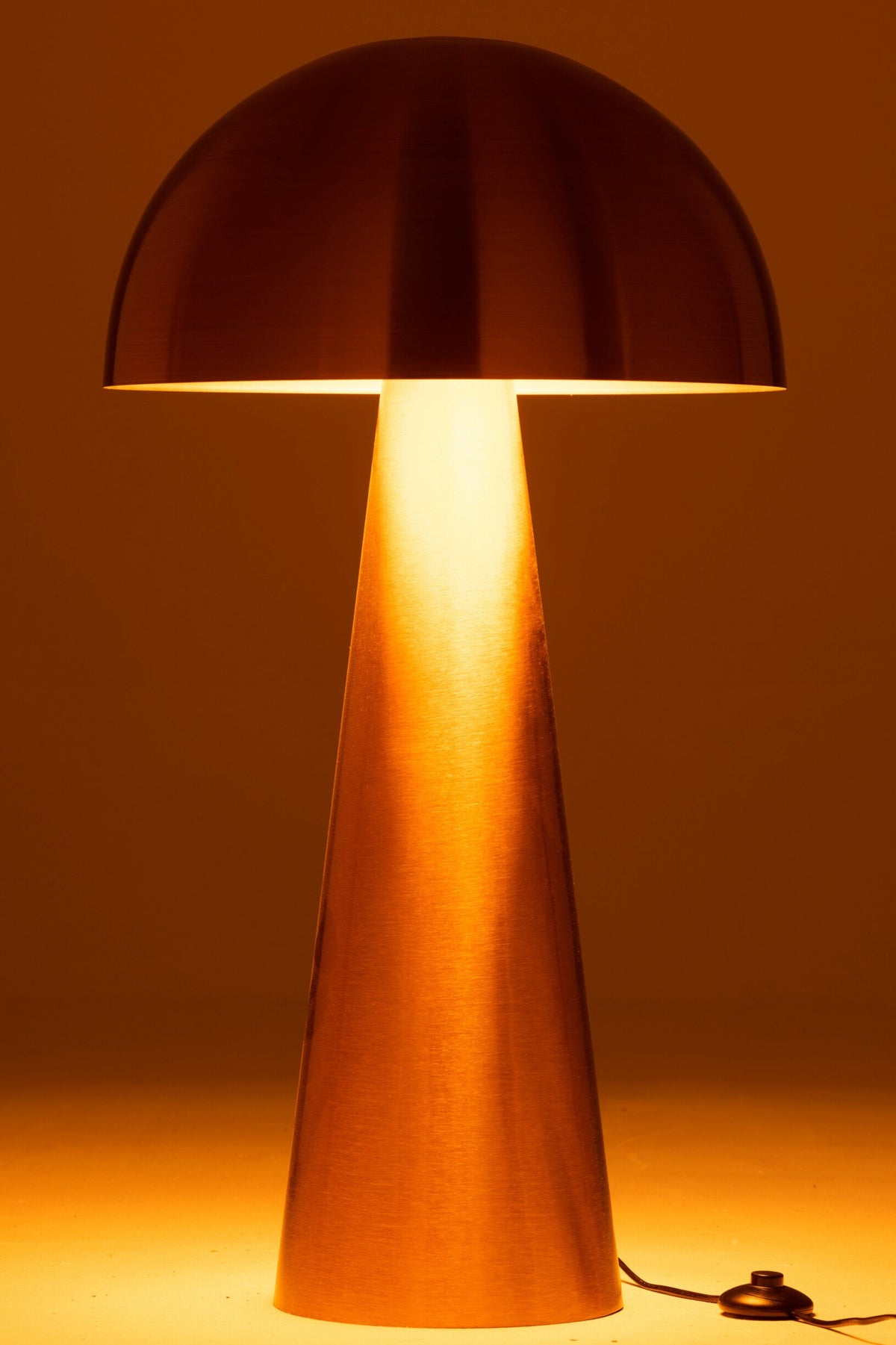 Lamp paddenstoel metaal mat goud extra groot