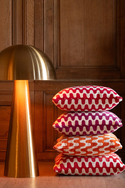 Lamp paddenstoel metaal mat goud extra groot