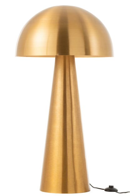 Lamp paddenstoel metaal mat goud extra groot