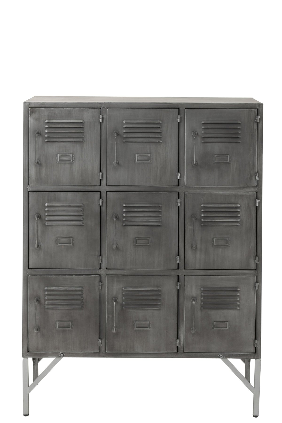 Cupboard 9doors Metal Silver