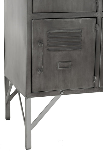Cupboard 9doors Metal Silver