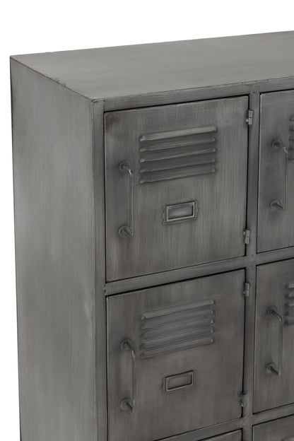 Cupboard 9doors Metal Silver