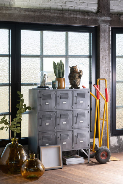 Cupboard 9doors Metal Silver