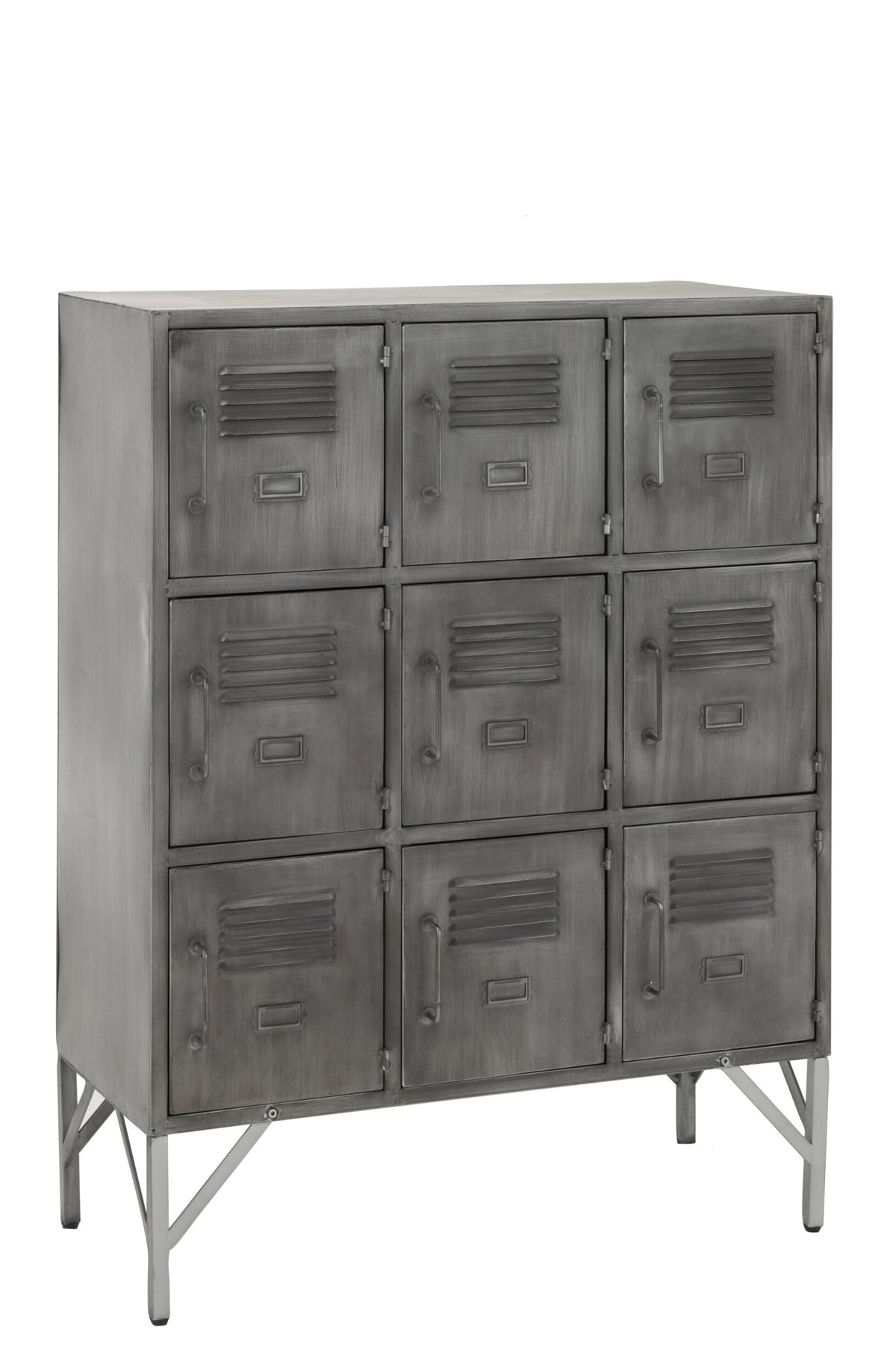 Cupboard 9doors Metal Silver