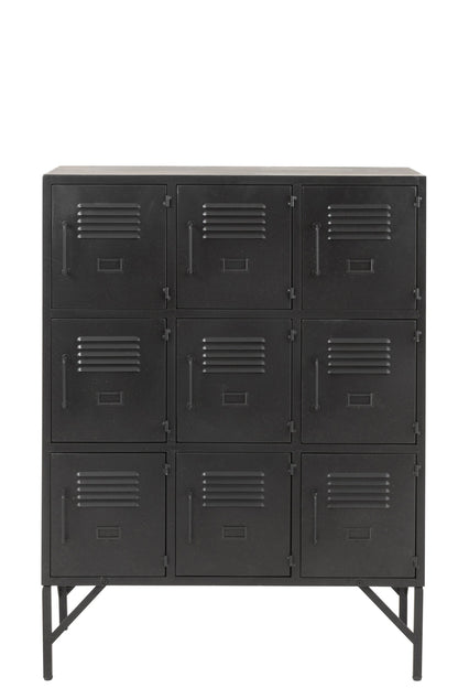 Cupboard 9doors Metal Black