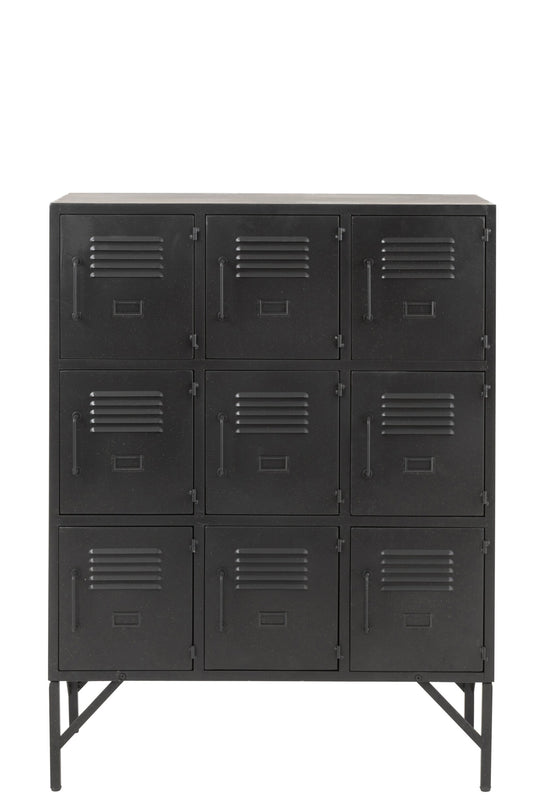 Cupboard 9doors Metal Black