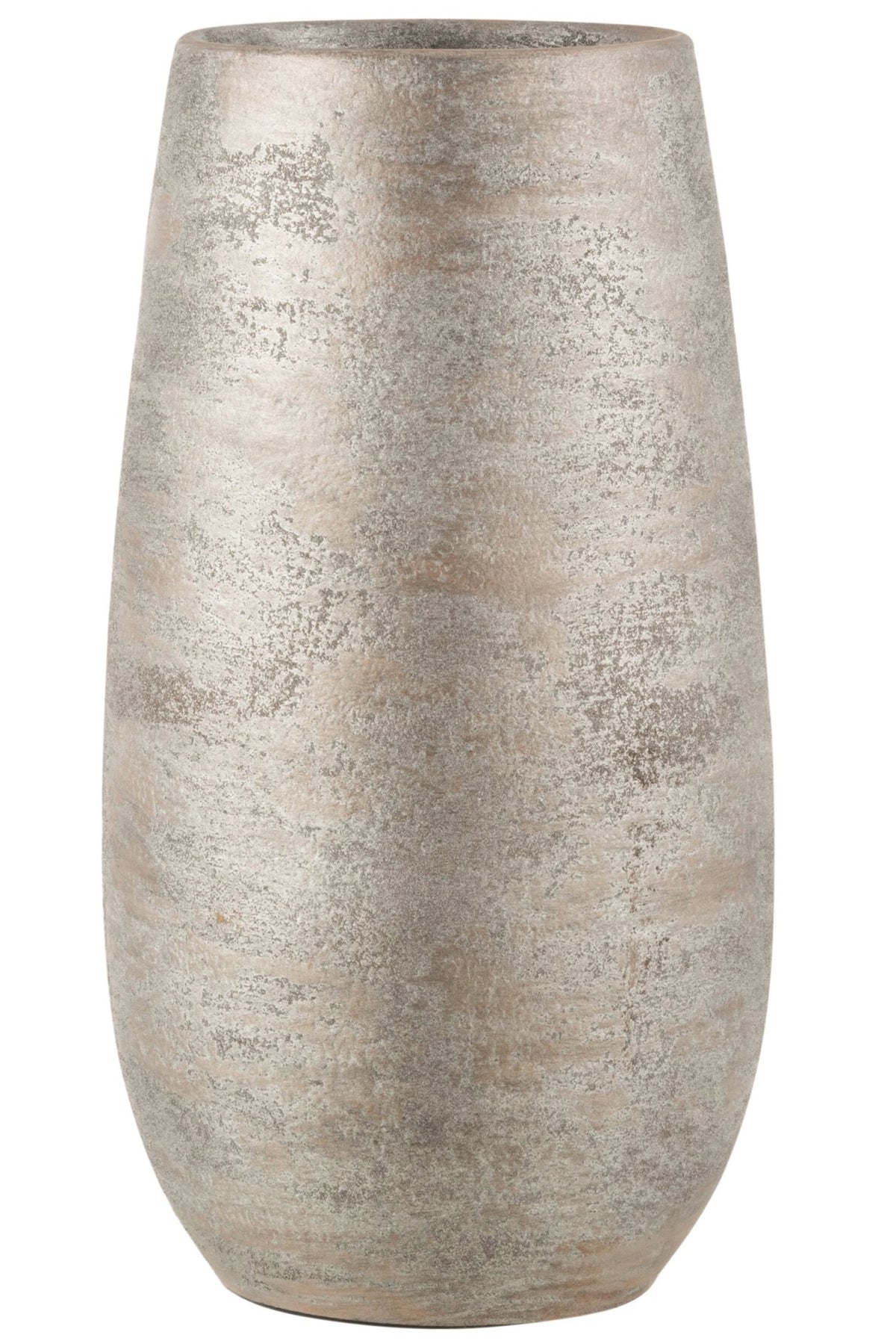 Vase Irregular Rough Ceramic Silver Large