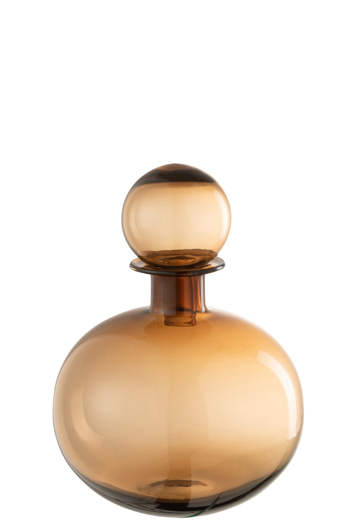 Bottle+Plug Regular Decorative Round Glass Brown