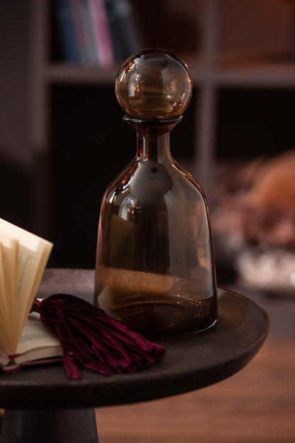 Bottle+Plug Regular Decorative Low Glass Brown Small