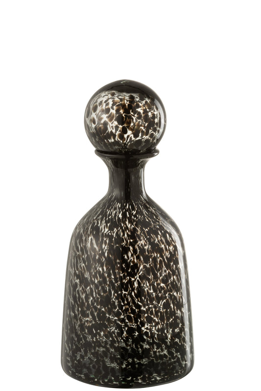 Bottle+Plug Dot Decorative Low Glass Black Small