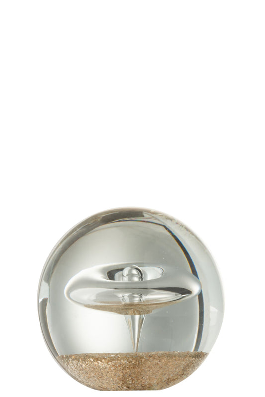 Paperweight Ring Gold Glass Large
