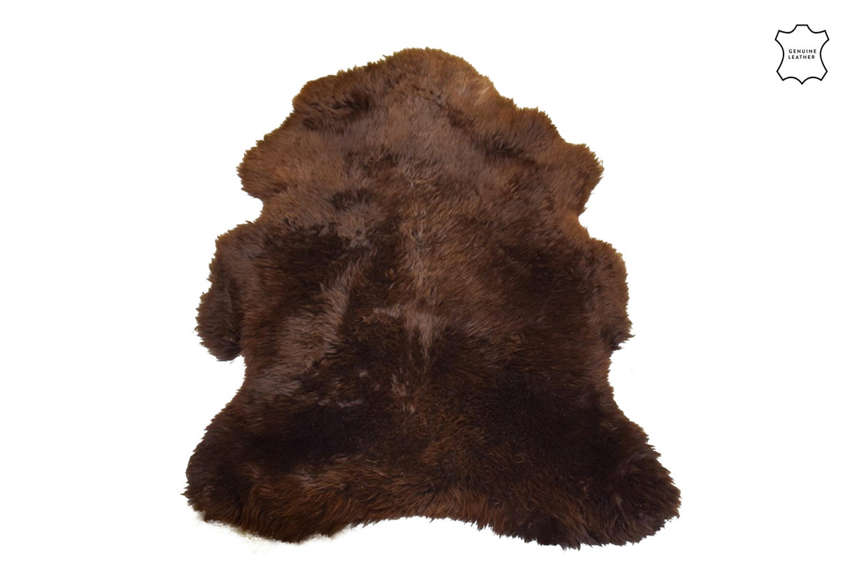 Floor Mat Long Sheep Skin Brown
