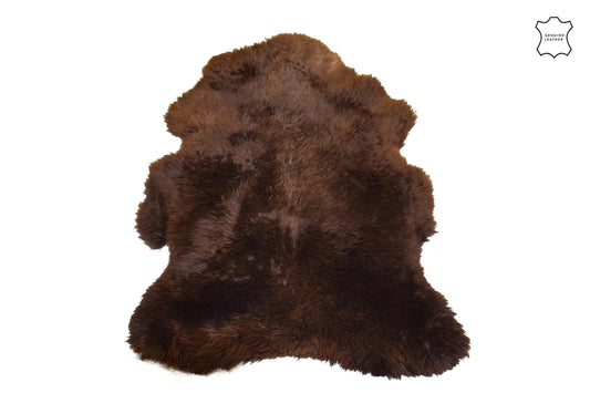 Floor Mat Long Sheep Skin Brown
