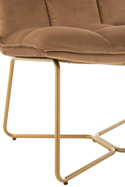 Lounge Chair Lisa Metal/Textile Brown