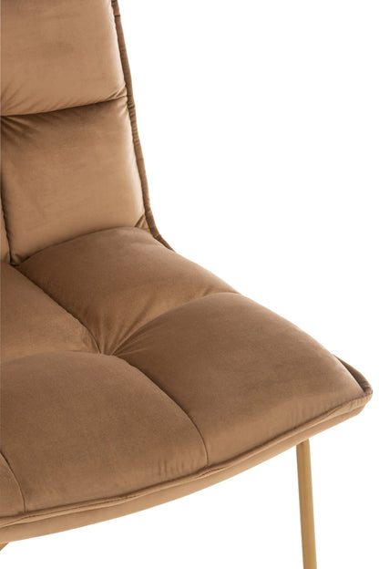 Lounge Chair Lisa Metal/Textile Brown