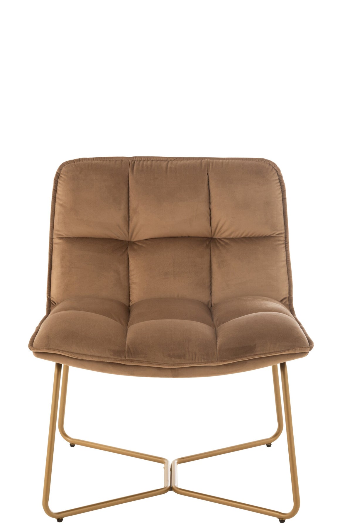 Lounge Chair Lisa Metal/Textile Brown