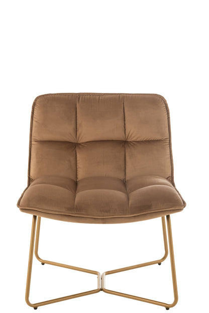 Lounge Chair Lisa Metal/Textile Brown