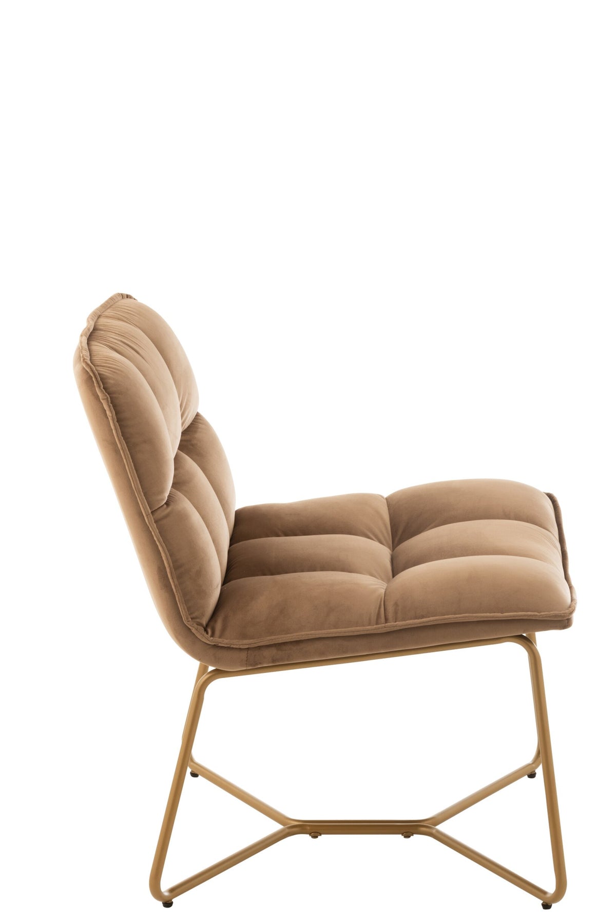 Lounge Chair Lisa Metal/Textile Brown