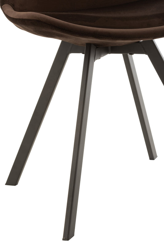 Chair Helene Metal/Textile Dark Brown