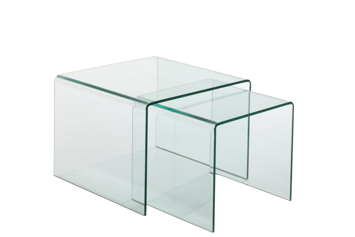 Set Van 2 Sidetable Glass Transparant