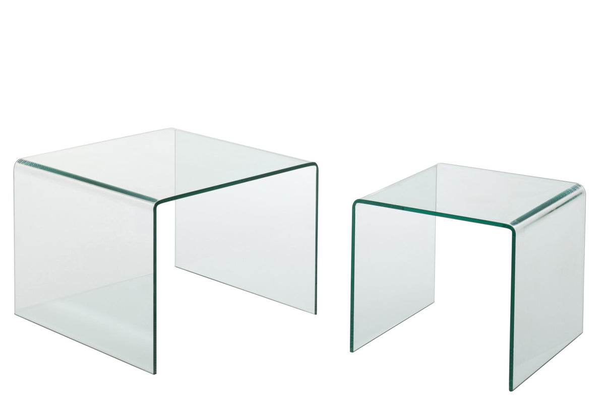 Set Van 2 Sidetable Glass Transparant