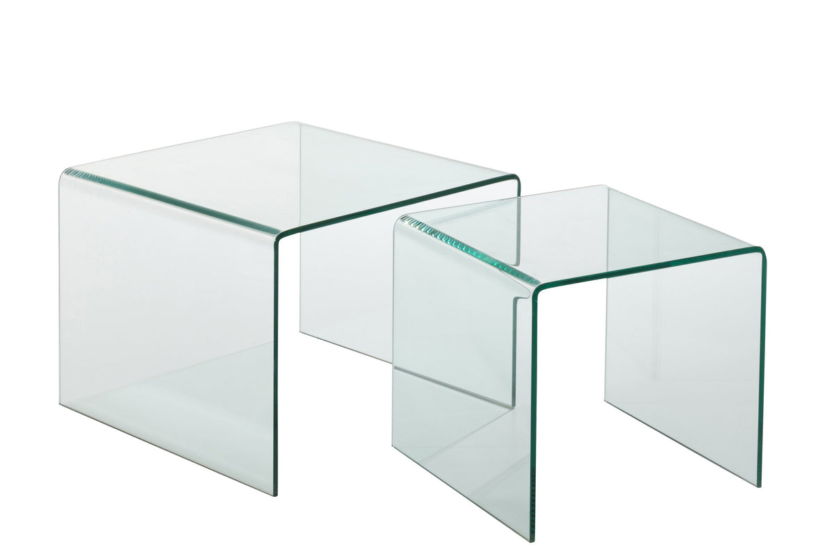 Set Van 2 Sidetable Glass Transparant