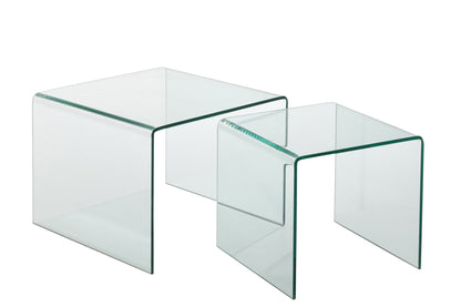 Set Van 2 Sidetable Glass Transparant