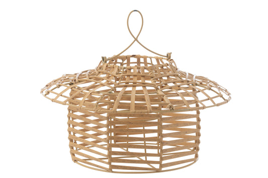 Windlicht Hangend Laag Rattan Naturel