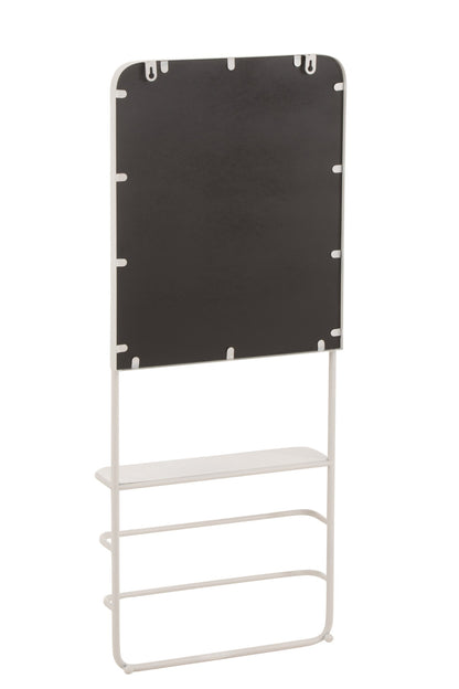 Hanging Rack With Mirror Metal/Glass White